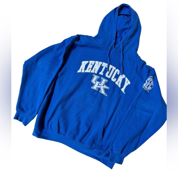 Unisex UK Kentucky Embroidered Blue College Hoodie, Size XL - Picture 1 of 6